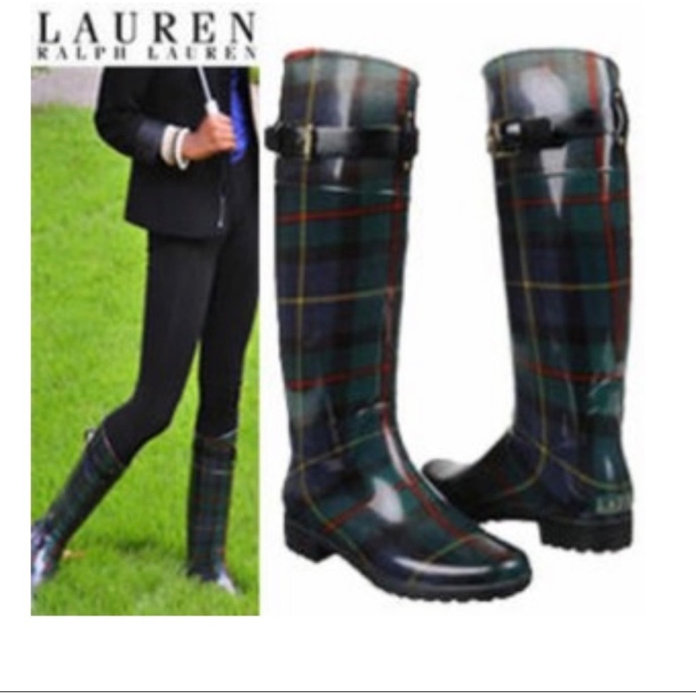Ralph Lauren Women's Tartan Rain Boots